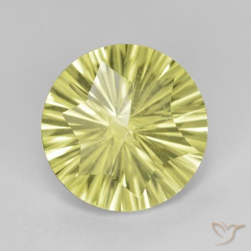 5.20ct Natural Medium Yellow Quartz, Round, VVS-VS