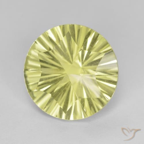5.20 ct Yellow Quartz Stone, Natural Quartz in Round Concave Cut Shape for Sale