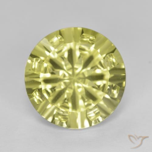 5.42ct Natural Medium Yellow Quartz, Round, VVS