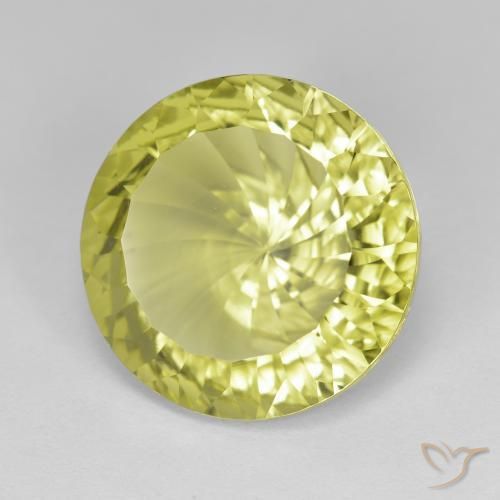 8.00 ct Yellow Quartz Stone, Natural Quartz in Round Concave Cut Shape for Sale