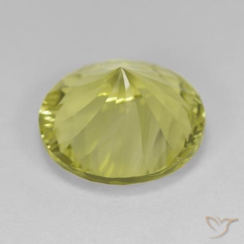 Quartz Gemstone in 14 mm (calibrated) Size for Sale, Quartz Stone in Lemon Yellow Color
