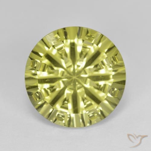 5.35ct Natural Medium Yellow Quartz, Round, VVS