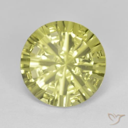 5.35 ct Yellow Quartz Stone, Natural Quartz in Round Concave Cut Shape for Sale
