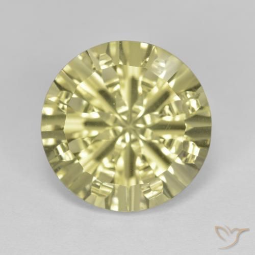 5.47ct Natural Pale Cream Yellow Quartz, Round, VVS