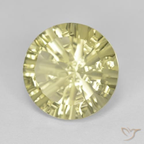 5.47 ct Yellow Quartz Stone, Natural Quartz in Round Concave Cut Shape for Sale