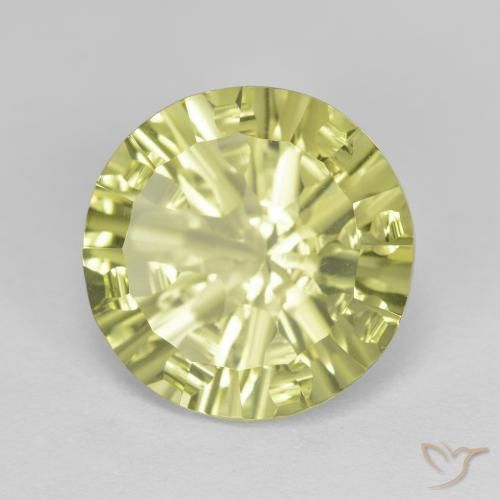 5.35 ct Yellow Quartz Stone, Natural Quartz in Round Concave Cut Shape for Sale