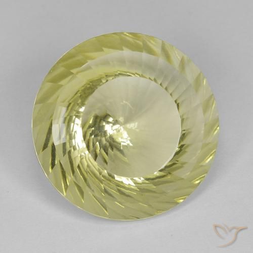 10.17 ct Yellow Quartz Stone, Natural Quartz in Round Concave Cut Shape for Sale