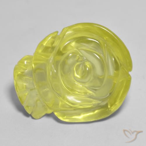 19.44ct Natural Medium Yellow Quartz, Flower Cut, Transparent
