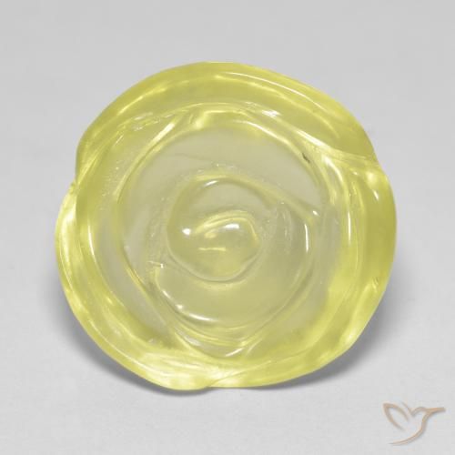 16.97 ct Yellow Quartz Stone, Natural Quartz in Carved Rose Shape for Sale