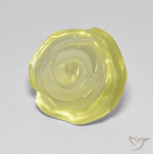 9.48 ct Yellow Quartz Stone, Natural Quartz in Carved Rose Shape for Sale