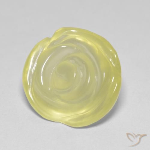 8.90 ct Yellow Quartz Stone, Natural Quartz in Carved Rose Shape for Sale
