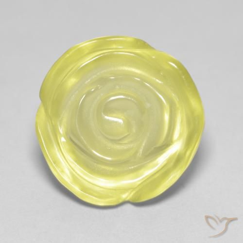 11.30ct Natural Medium Yellow Quartz, Flower Cut, Transparent