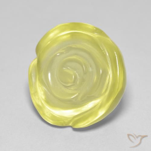 11.30 ct Yellow Quartz Stone, Natural Quartz in Carved Rose Shape for Sale