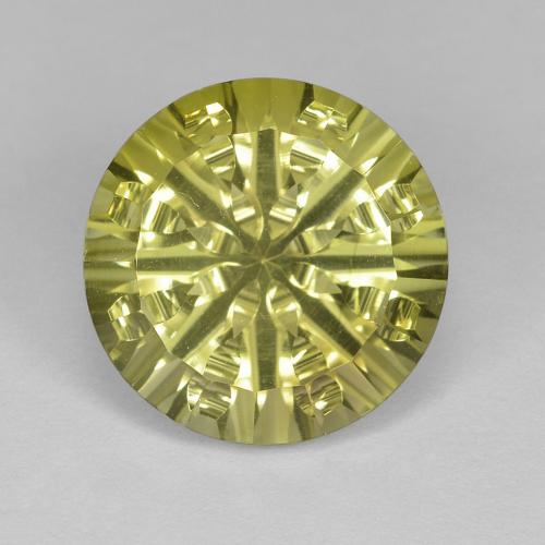 Medium Yellow Quartz Gem - 5.6ct Round Concave Cut (ID: 608836)