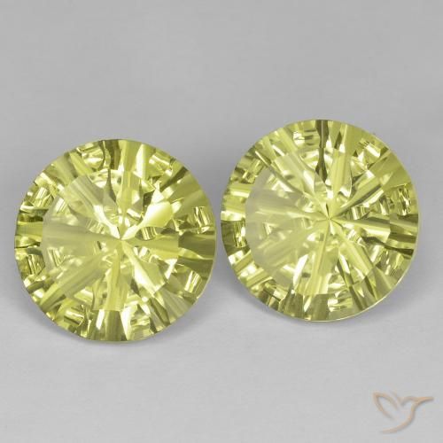 10.60 ctw Yellow Quartz Stones, Natural Quartz in Round Concave Cut Shape for Sale
