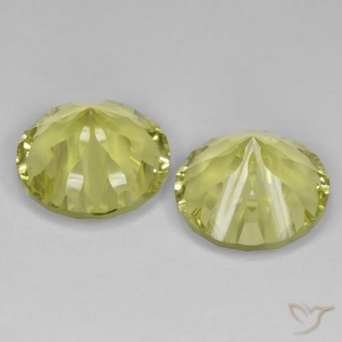 Quartz Gemstones in 12 mm (calibrated) Size for Sale, Quartz Stones in Greenish Yellow Color