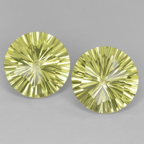10.03 ctw Yellow Quartz Gemstones, Quartz Gems in Round Concave Cut Shape for Sale.