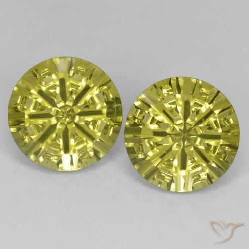 11.12 ct Yellow Quartz, 12.1 mm Round Concave Cut From Brazil, Photo A