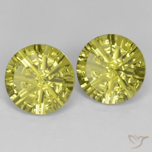 11.12 ctw Yellow Quartz Stones, Natural Quartz in Round Concave Cut Shape for Sale