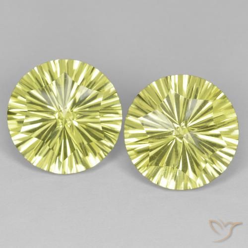 10.02ctw Natural Greenish Yellow Quartz, Round, VVS-VS