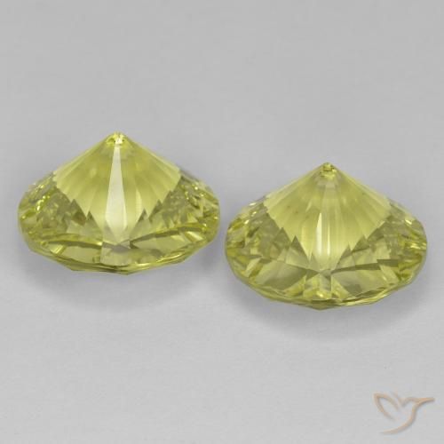 Quartz Gemstones in 12 mm (calibrated) Size for Sale, Quartz Stones in Greenish Yellow Color