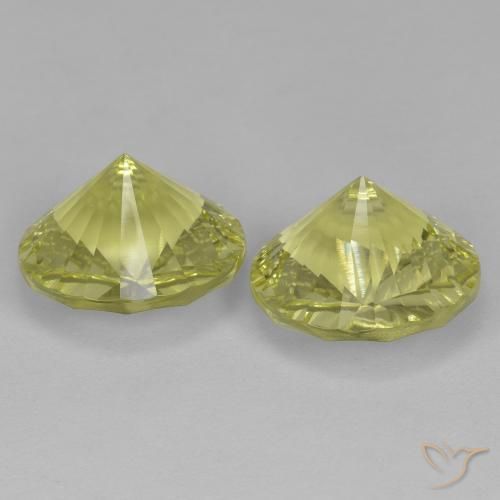 Quartz Gemstones in 12 mm (calibrated) Size for Sale, Quartz Stones in Greenish Yellow Color