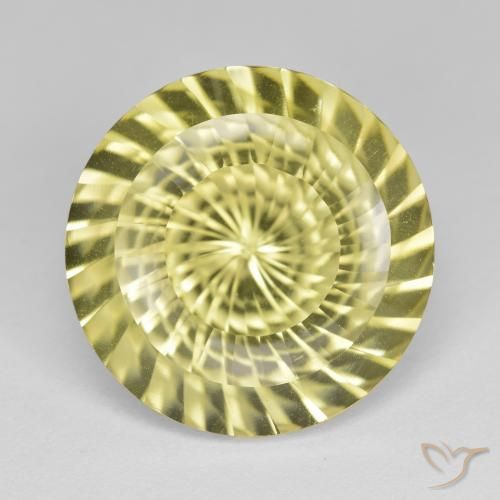 11.52ct Natural Light Pineapple Yellow Quartz, Round, VVS-VS