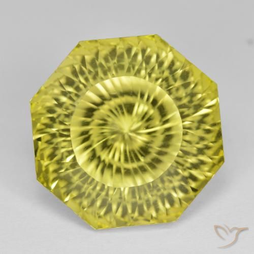 12.80ct Natural Bumblebee Yellow Quartz, Emerald Cut, VVS
