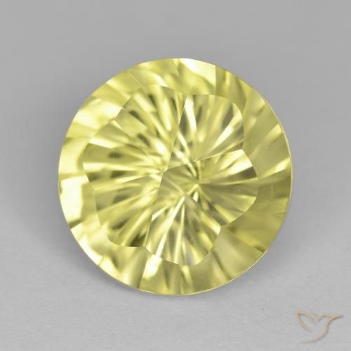 5.25ct Natural Light Yellow Quartz, Round, VVS