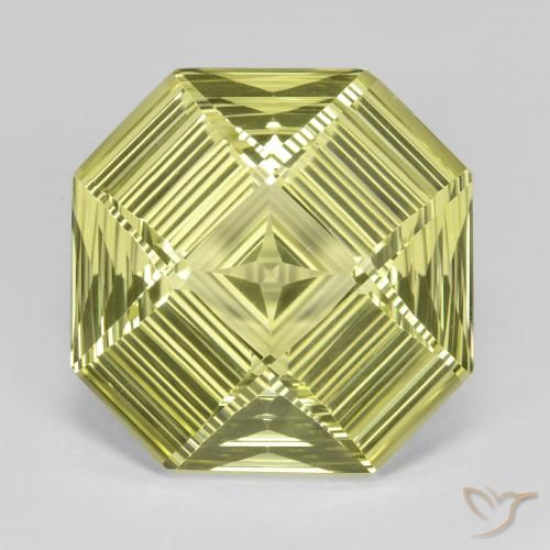 13.24ct Natural Light Yellow Quartz, Emerald Cut, VVS