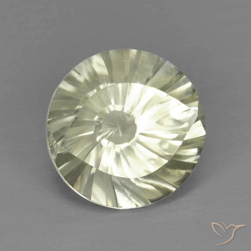 5.61 ct Yellow Quartz Stone, Natural Quartz in Round Concave Cut Shape for Sale