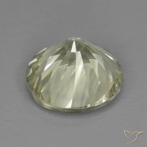 Quartz Gemstone in 12 mm (calibrated) Size for Sale, Quartz Stone in Light Greenish Yellow Color