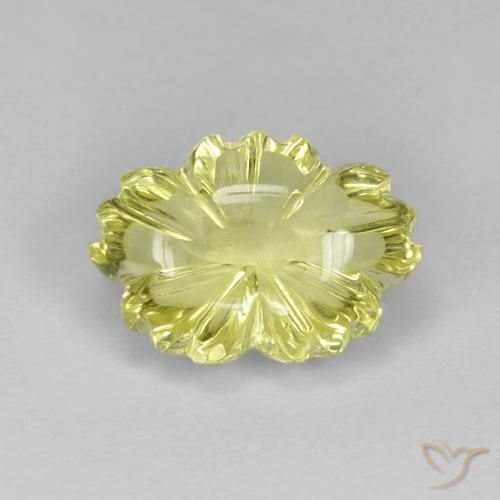 6.38 ct Yellow Quartz Stone, Natural Quartz in Flower-Cut Shape for Sale