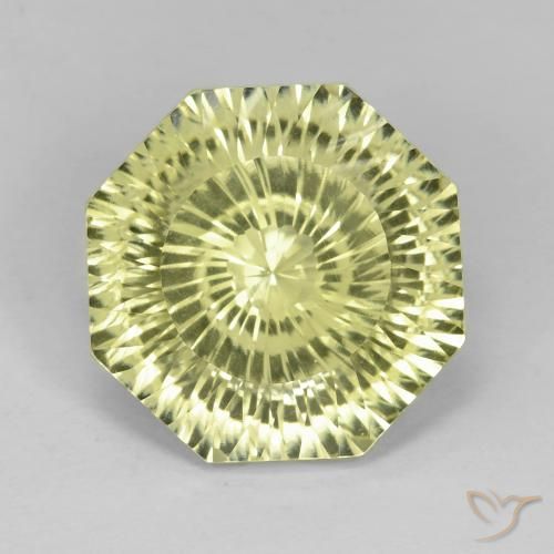8.93ct Natural Light Yellow Quartz, Emerald Cut, VVS