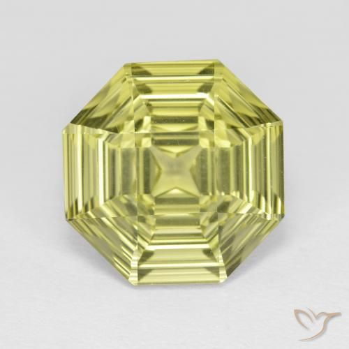 5.36ct Natural Medium Yellow Quartz, Emerald Cut, VVS