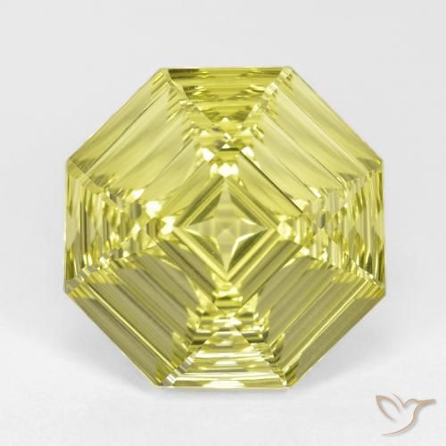 14.53ct Natural Medium Yellow Quartz, Emerald Cut, VVS