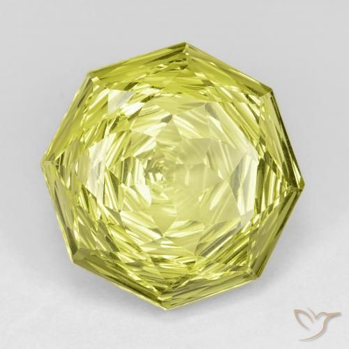 13.29 ct Yellow Quartz Stone, Natural Quartz in Octagon Concave Cut Shape for Sale
