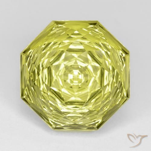 14.88ct Natural Lemon Yellow Quartz, Emerald Cut, VVS