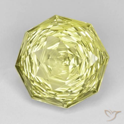 14.02 ct Yellow Quartz Stone, Natural Quartz in Octagon Concave Cut Shape for Sale