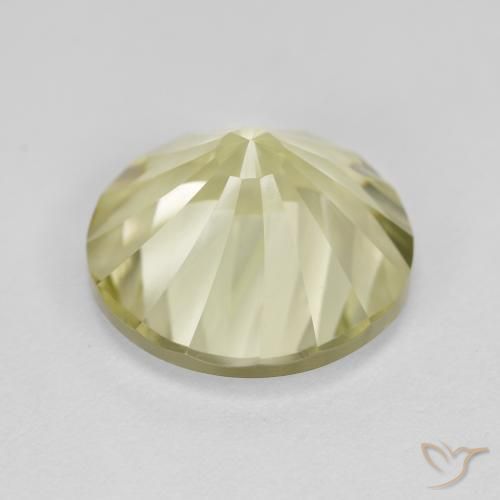 Quartz Gemstone in 12 mm (calibrated) Size for Sale, Quartz Stone in Light Greenish Yellow Color