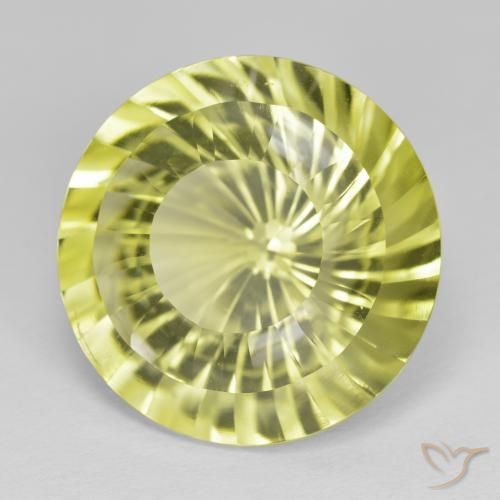16.42 ct Yellow Quartz Stone, Natural Quartz in Round Concave Cut Shape for Sale