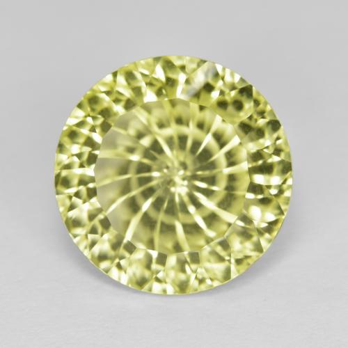 8.13 ct Yellow Quartz Gemstone, Quartz Gem in Round Concave Cut Shape for Sale.
