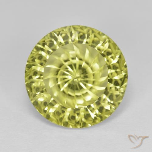 7.74ct Natural Medium Yellow Quartz, Round, VVS