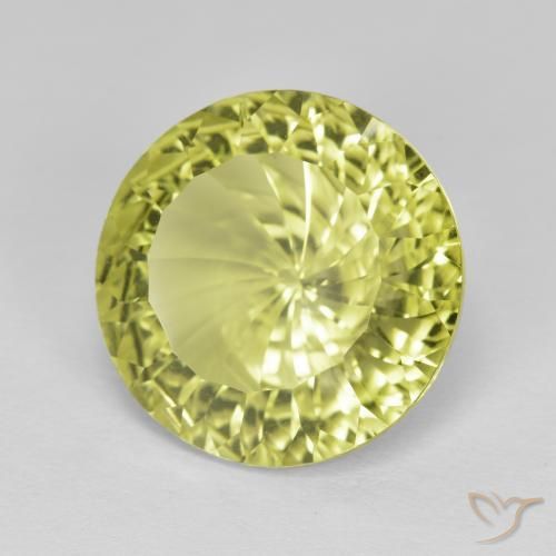 7.74 ct Yellow Quartz Stone, Natural Quartz in Round Concave Cut Shape for Sale