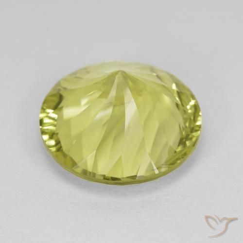 Quartz Gemstone in 14 mm (calibrated) Size for Sale, Quartz Stone in Medium Yellow Color