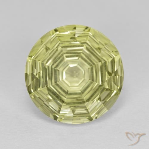 5.64ct Natural Medium Yellow Quartz, Round, VVS
