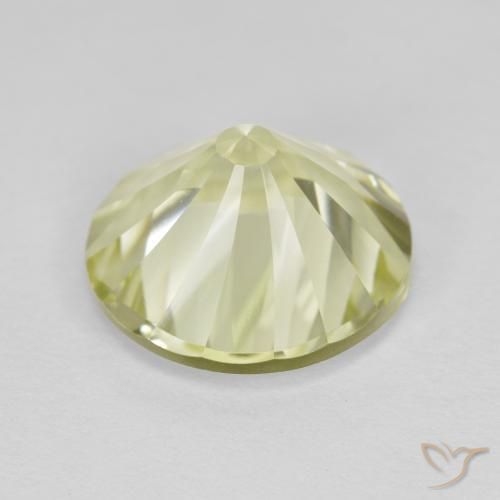 Quartz Gemstone in 12 mm (calibrated) Size for Sale, Quartz Stone in Medium Yellow-Grey Color
