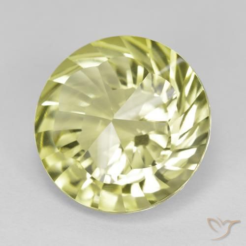 9.88 ct Yellow Quartz Stone, Natural Quartz in Round Concave Cut Shape for Sale