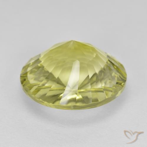 Quartz Gemstone in 15 mm (calibrated) Size for Sale, Quartz Stone in Greenish Yellow Color