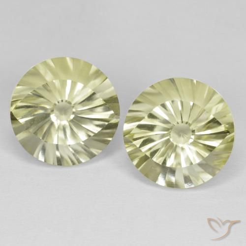 11.46 ct Yellow Quartz, 12.1 mm Round Concave Cut From Brazil, Photo A